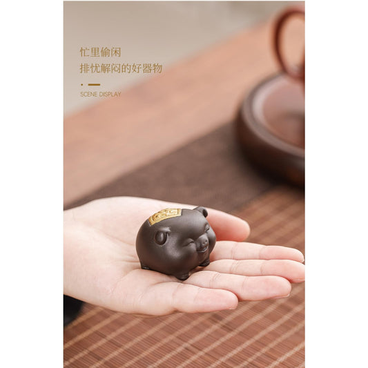 Piggy Tea Pet 4.4cm 1.7in Teapot Cover Holder Kung Fu Tea Tray Accessories