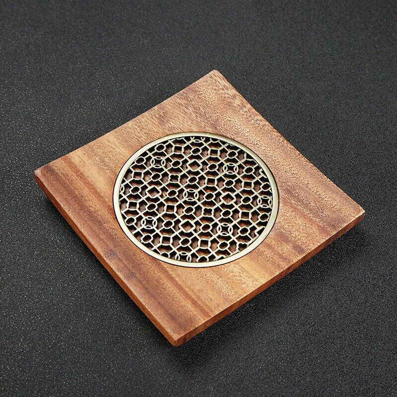 Durable Chinese Square Walnut Wood Tea Mat Coffee Cup Pad Tray Heat Resistant