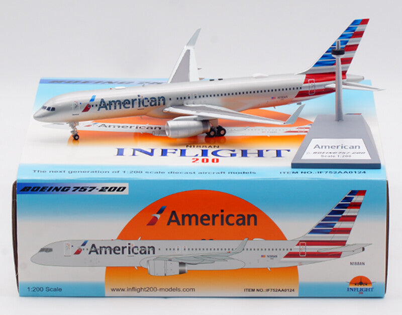 1:200 InFlight American BOEING 757-200 Passenger Airplane Diecast Aircraft Model