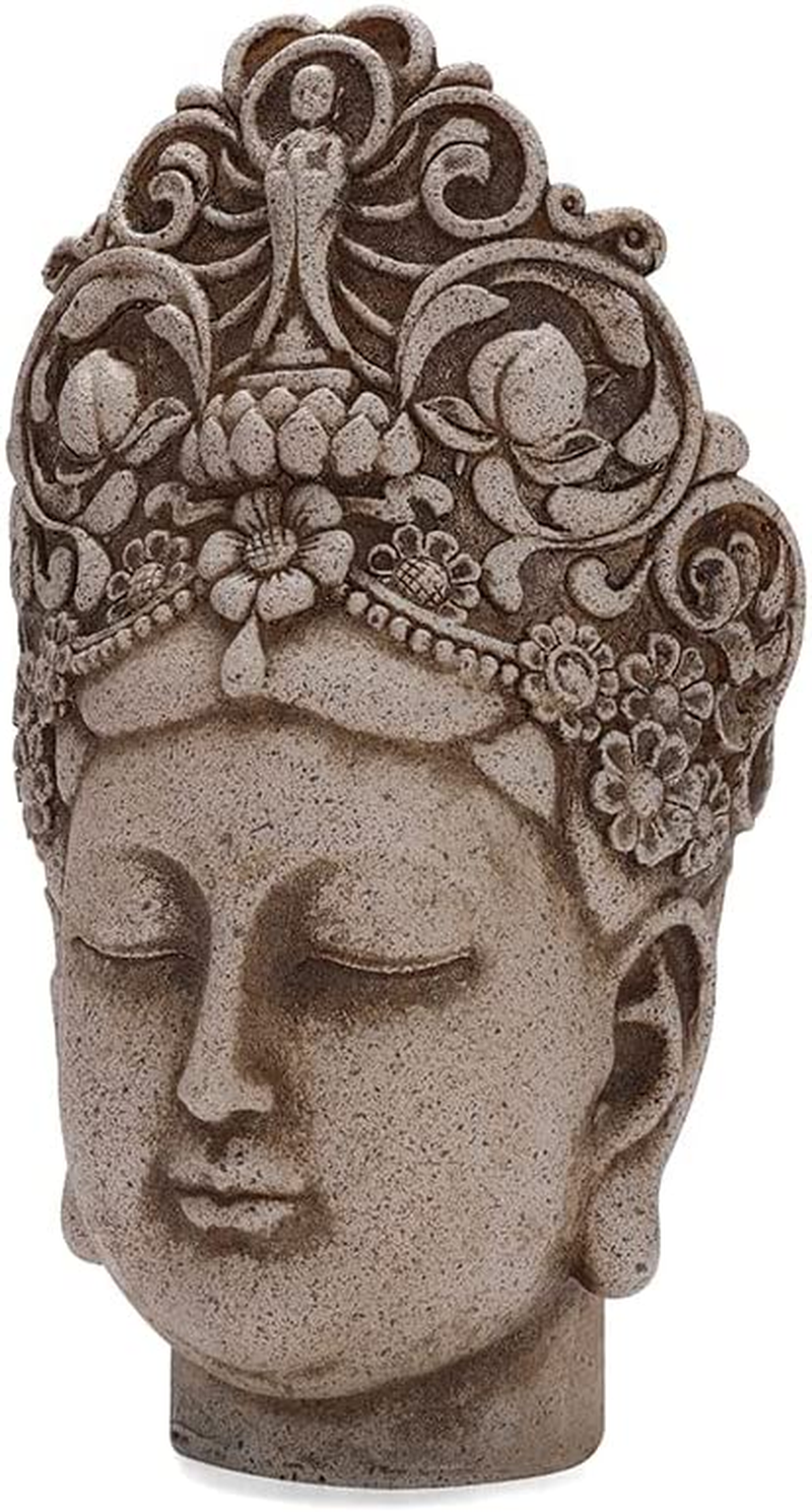 Buddha Head Statue Figure Tabletop Meditation Zen Lamp Home Office Decoration