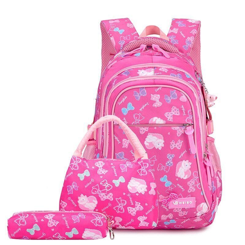 3pcs/set Print School Bags Girls Primary School Bags Kids Student Backpack