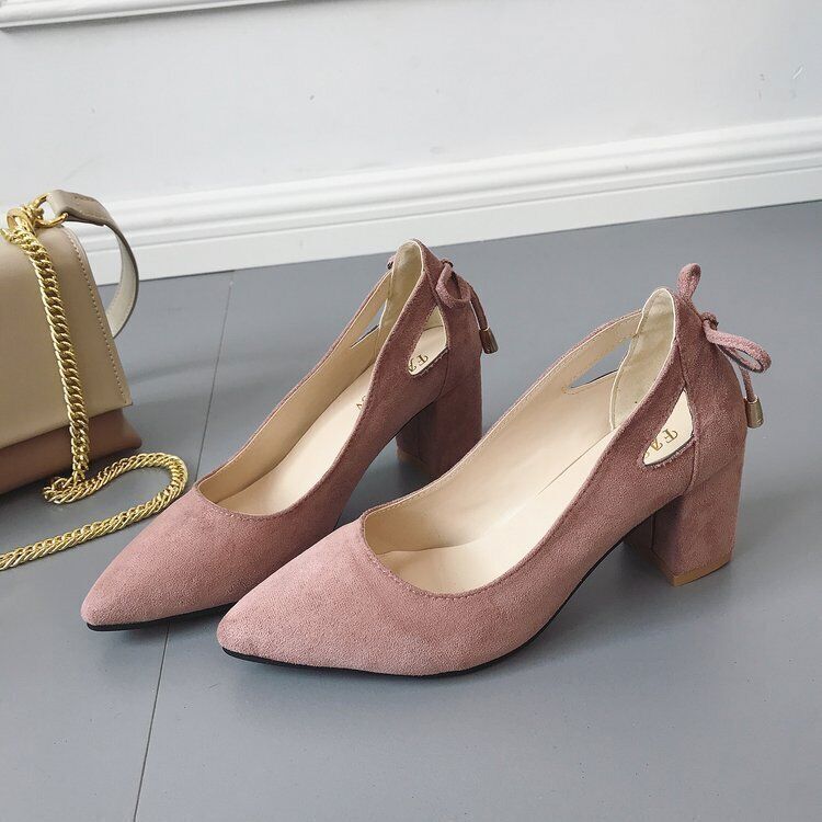 Women Pumps High Heels 6CM Black Leather Wedding Shoes Woman