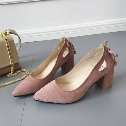 Women Pumps High Heels 6CM Black Leather Wedding Shoes Woman
