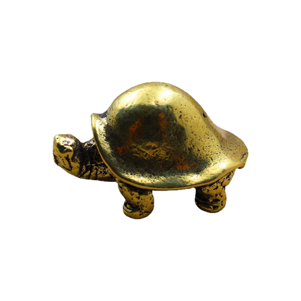 1pc Solid Brass Feng Shui Figurine Tortoise Statue Soft-shelled Turtle Ornament