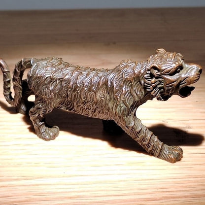 chinese bronze fortune tiger figure statue collectable table decor netsuke