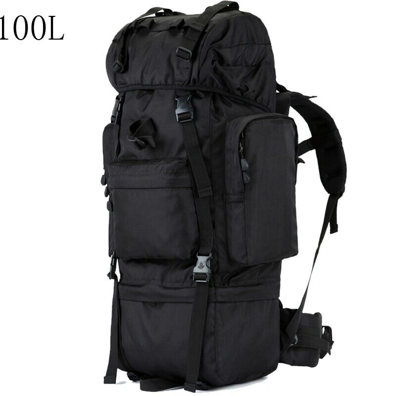 100L Military Tactical Backpack Large Capacity Waterproof Travel Bag Rain Cover