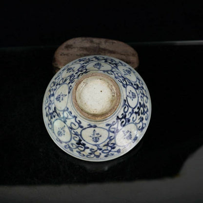 5" Chinese Jingdezhen Blue and White Porcelain Chinese Character 寿 Bowl