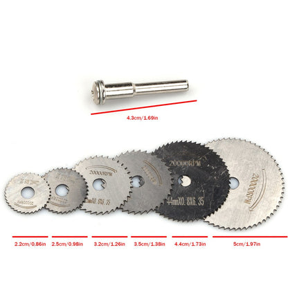 6Pcs Mini HSS Circular Saw Disc Blade Rotary Cutter For Metal Cut Tool Set A