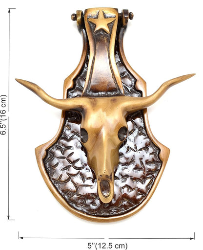 Antique Look Brass Bull Head Design Brass Door Knocker Door Bell Home Decor