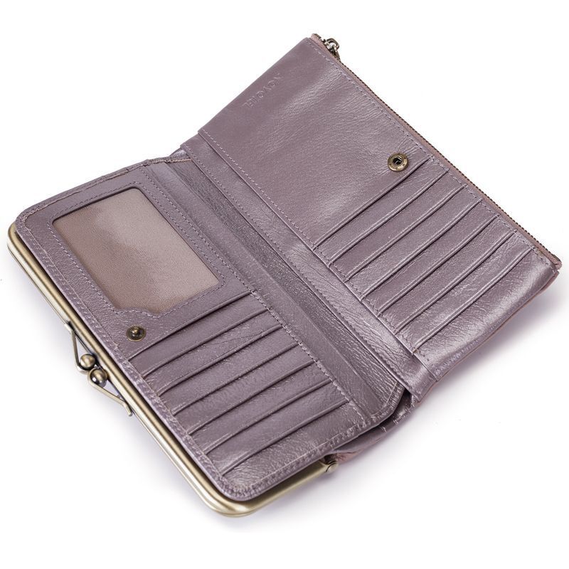 Classic Wallet Long Clutch Genuine Leather Wallet Large Coin Bag Vintage Buckle