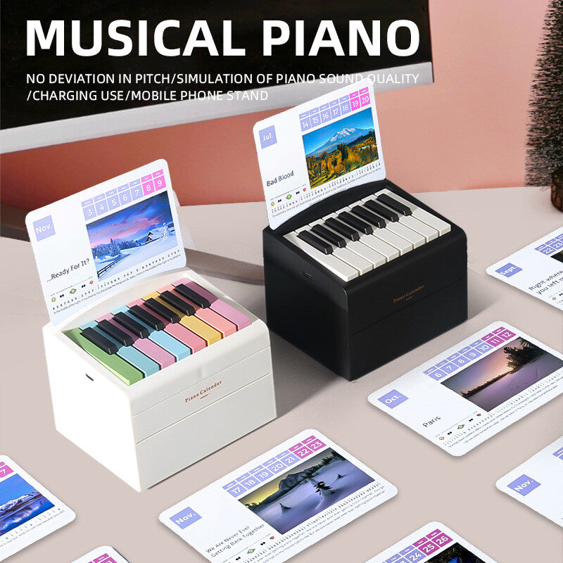 2025 Piano Calendar W/ Music Sheets Toy Piano Musical Instrument Christmas Gift
