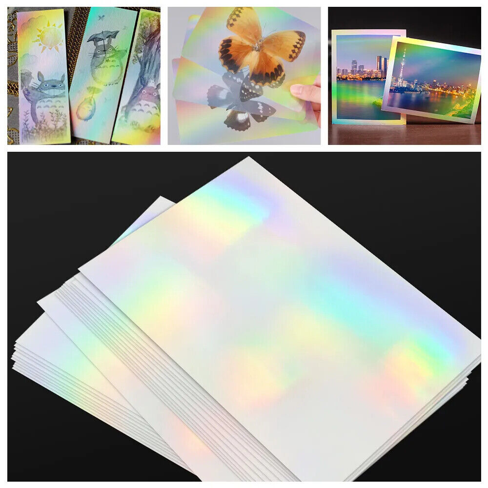 Photo Paper A4 Self-Adhesive Stickers 10 Sheets Holographic Cold Laminating Film