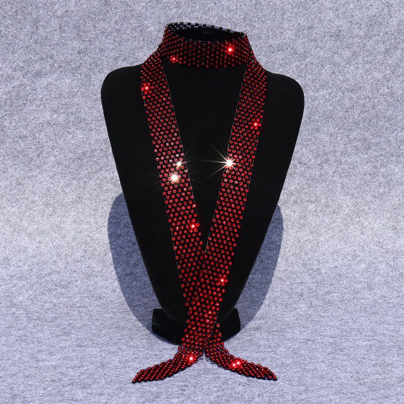 Men Ties Shiny Rhinestones Women Fashion Sequin Party Night Club Bar Accessories