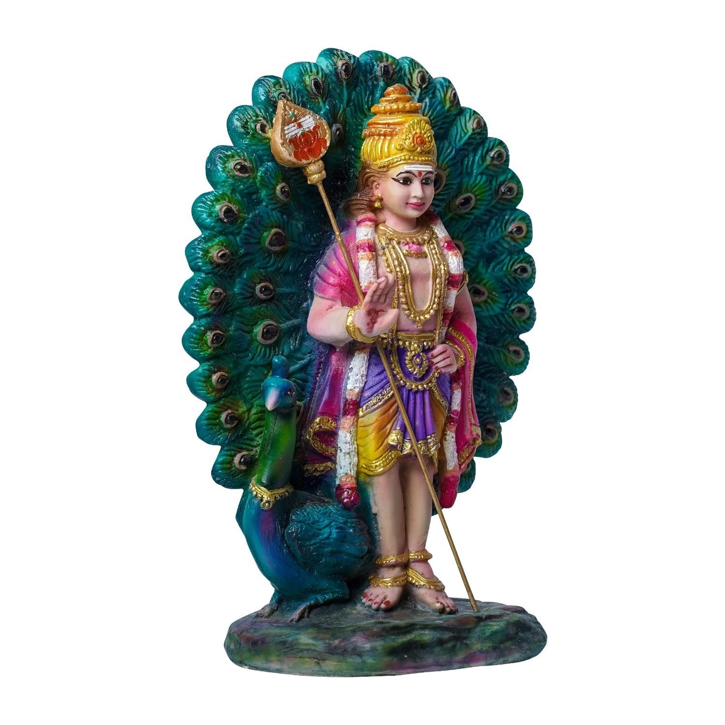 Hindu God Lord Murugan Kumaraswamy Statue Figurine Showpiece Idol Resin