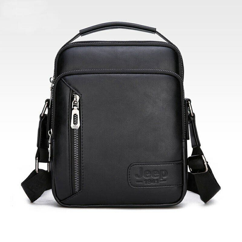 Men Crossbody Bag Multi-function Shoulder Bags Large Capacity Split Leather Bag