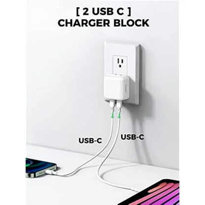 35W Portable Fast Charger Adapter Dual PD USB-C For iPhone 16 15 14 13 Pro Max