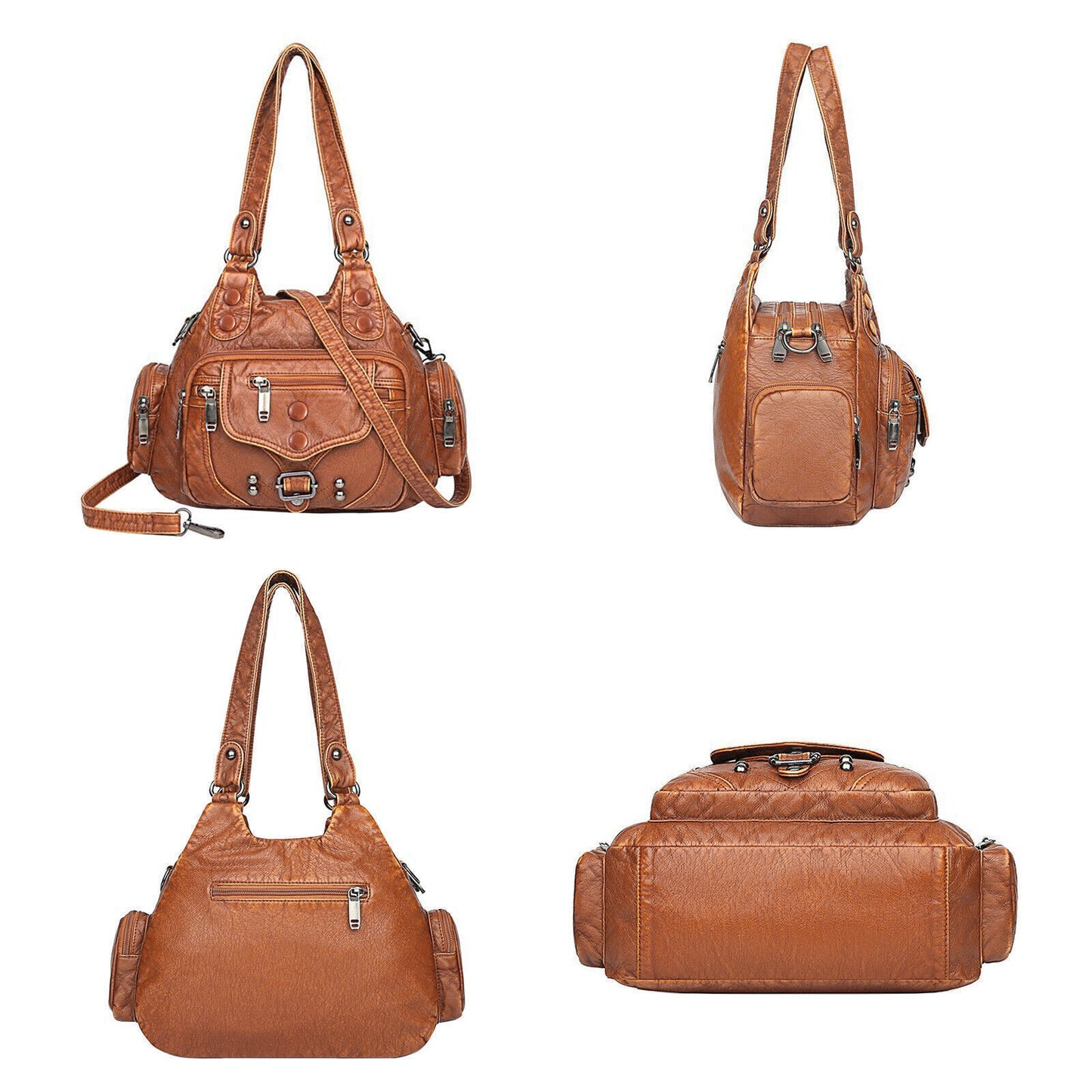 Soft Women Crossbody Hobo Bag Faux Leather Large Shoulder Tote Bag Handbag Purse