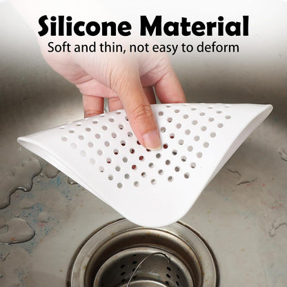 Square Drain Hair Catcher 2 Pack Silicone Shower Drain Cover Hair Catcher with S