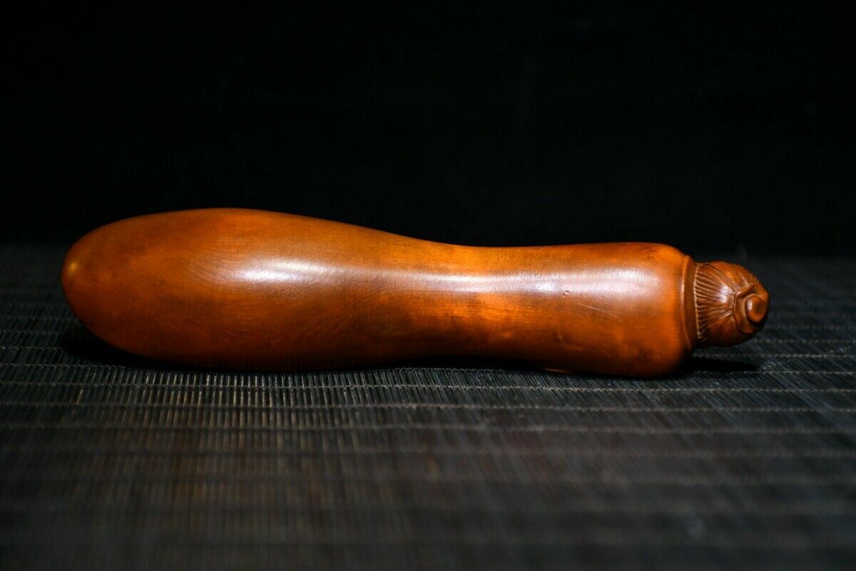 Chinese Old BoxWood Hand Carved Exquisite Boxwood Tea Shovel Statue Art Decor