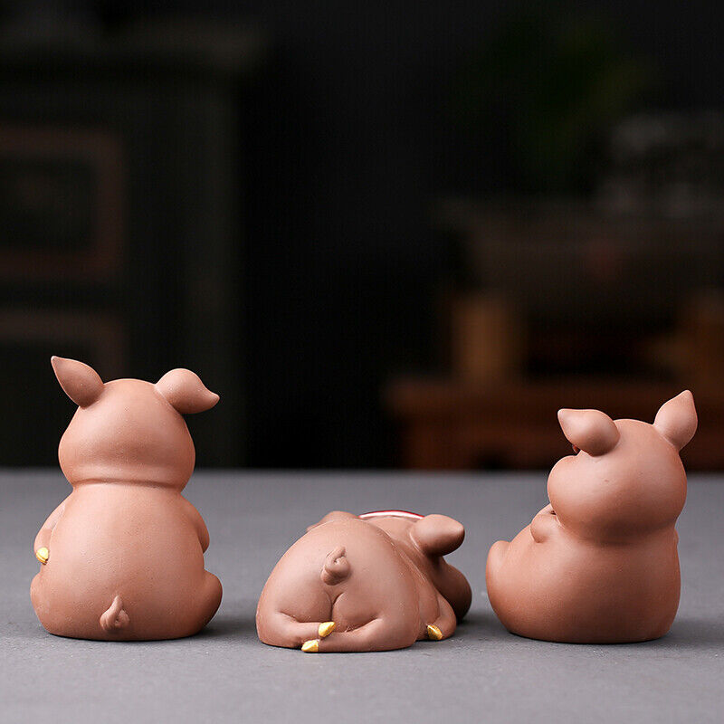 Boutique Zisha Handicrafts Zhaocai Pig Ornaments Home Decoration Three Cute Pigs