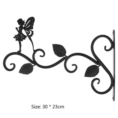 Wall Mounted Bracket Metal Flower Basket Bird Pattern Holder Hanger Rustic Hooks