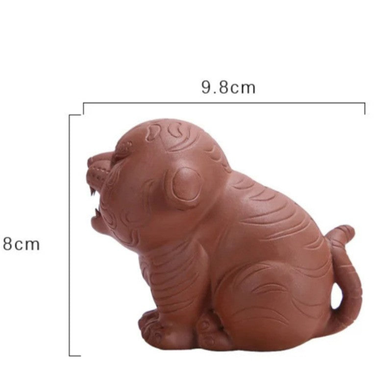 Creative Purple Clay Tiger Tea Pet Figurine Decoration Tiger Handmade Crafts