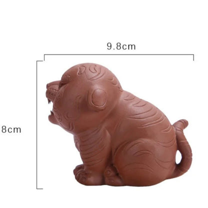 Creative Purple Clay Tiger Tea Pet Figurine Decoration Tiger Handmade Crafts