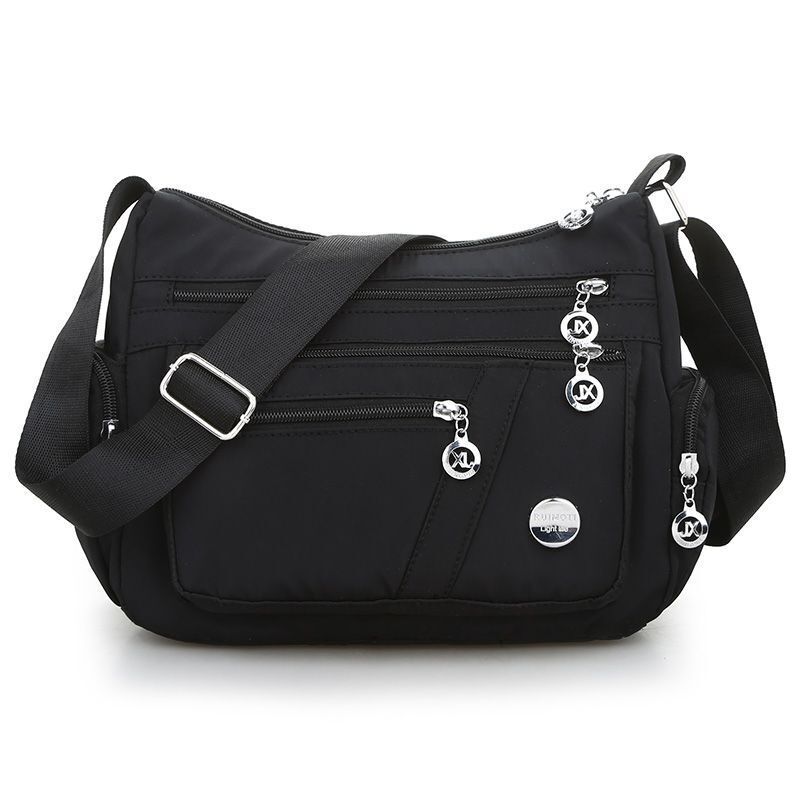 Lightweight Shoulder Bag Messenger Purse Zippers Waterproof Oxford Crossbody Bag