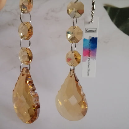 12Pcs 50mm Champagne Matching Teardrop Chandelier Crystals Ornaments Suncatcher