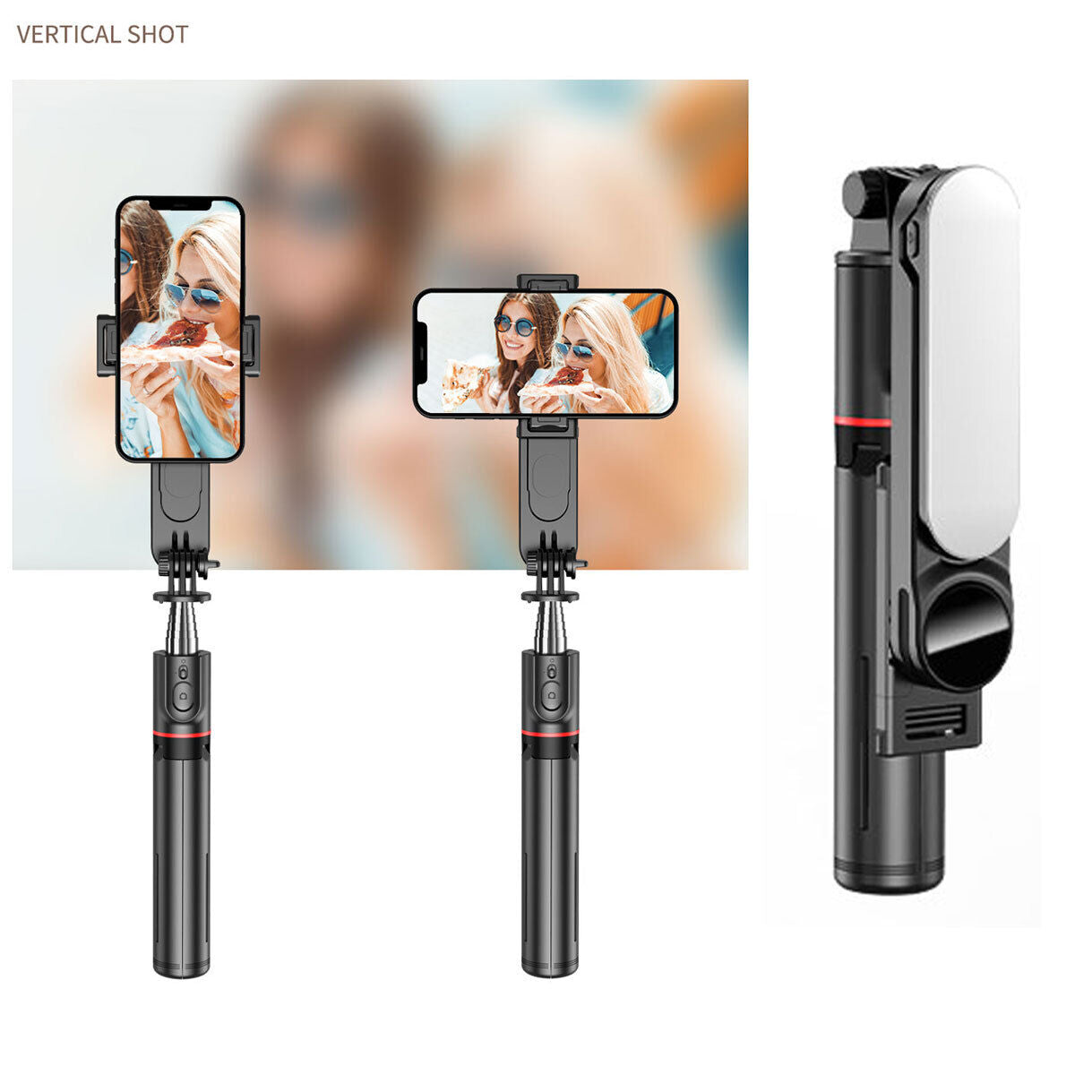 Bluetooth Selfie Stick Tripod & Fill Light For iPhone SE 2nd 3rd Gen 678 14 Plus