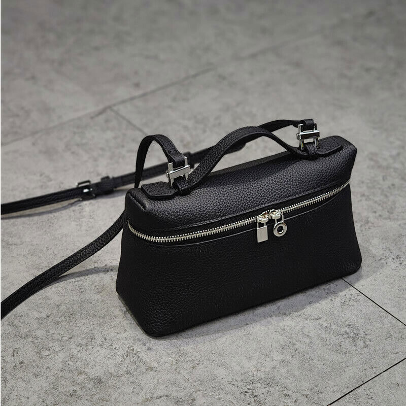 Small Mini Real Leather Box Tote Handbag Purse Crossbody Shoulder Bag Clutch