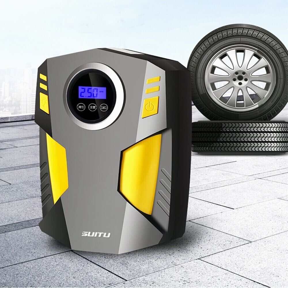 12V Auto STOP Air Inflator Car Tire Pump Compressor Electric Portable DC 150 PSI