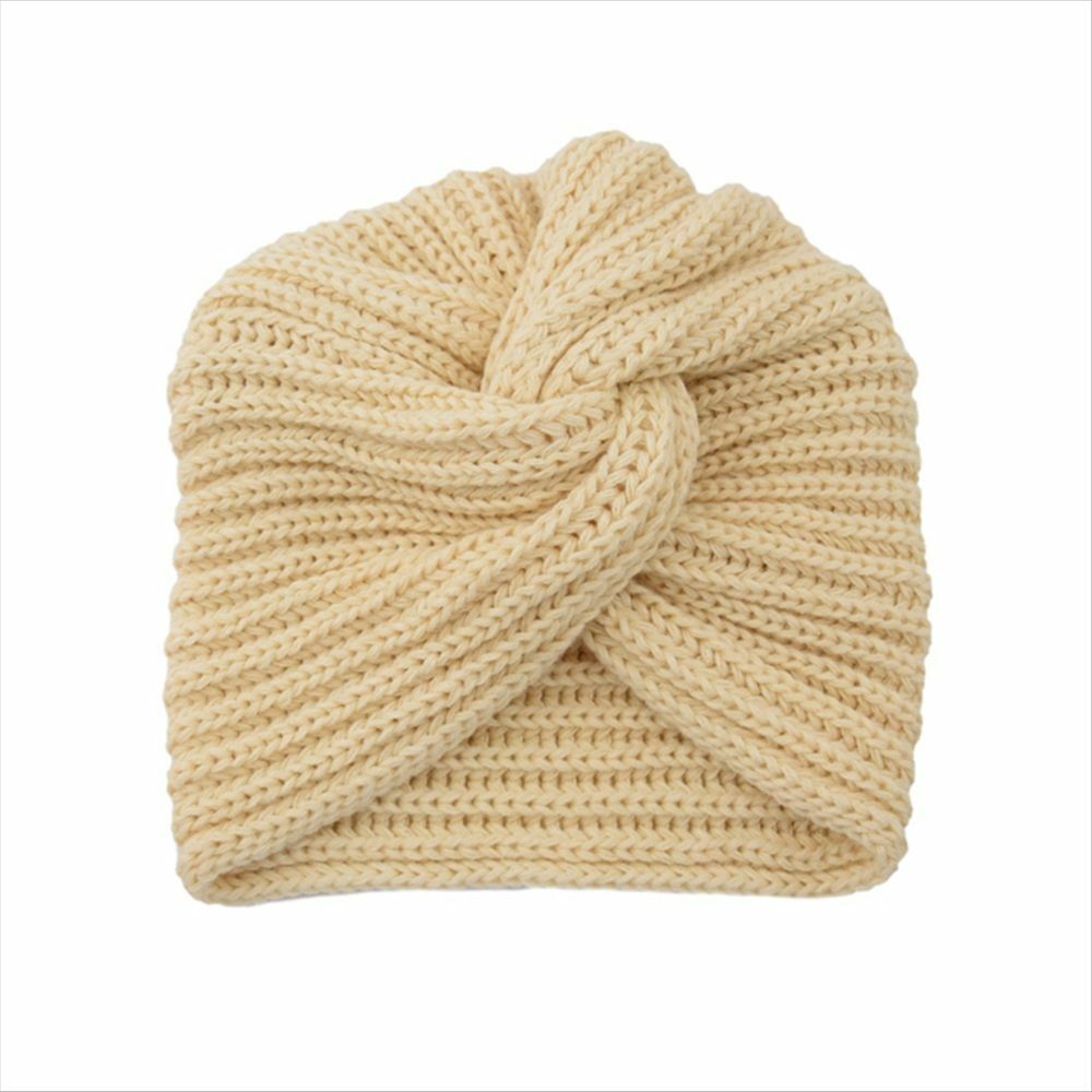 Turban Hats Women Knitted Cashmere Cross Wrap Head Hat Wool Knitting Bonnet Cap