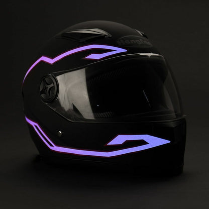 Motorcycle LED Night Lights Strip Riding 4PCS Signal Helmet EL Cold Light 4 Mode