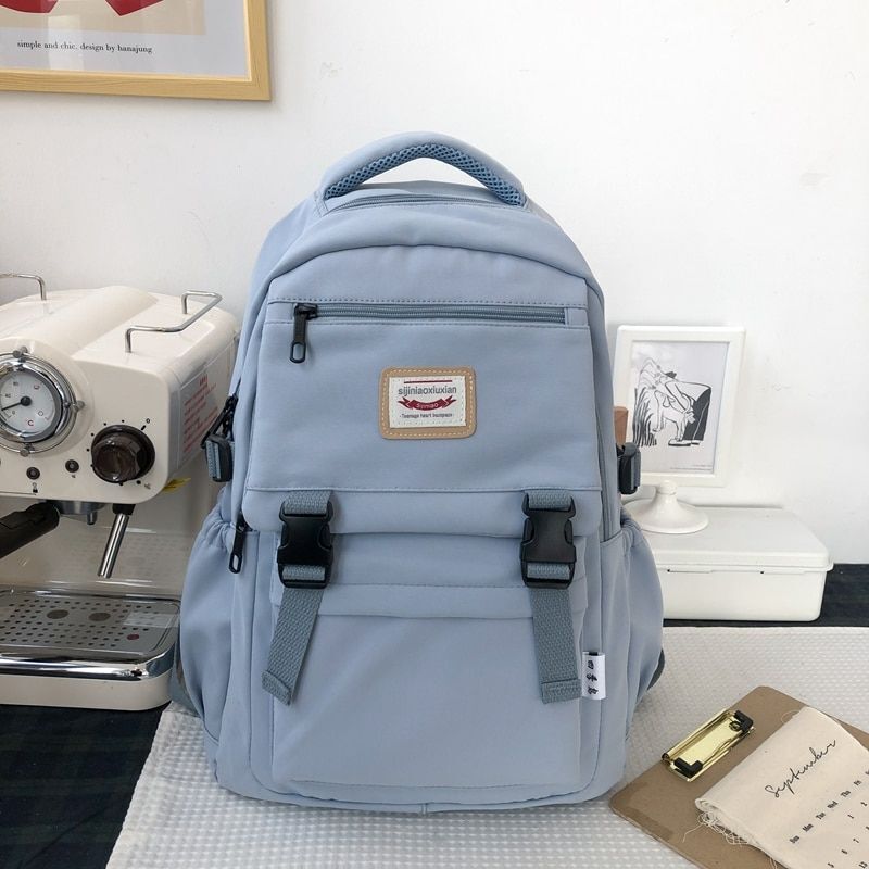 Waterproof Nylon Backpack Students Schoolbag Multilayer Travel Bags 30*14*43 CM