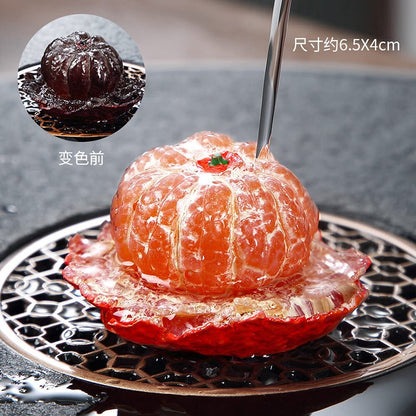6.5cm Color Changing Oranges Tea Pet Ornaments Home Tea Set Tea Zen Ornaments