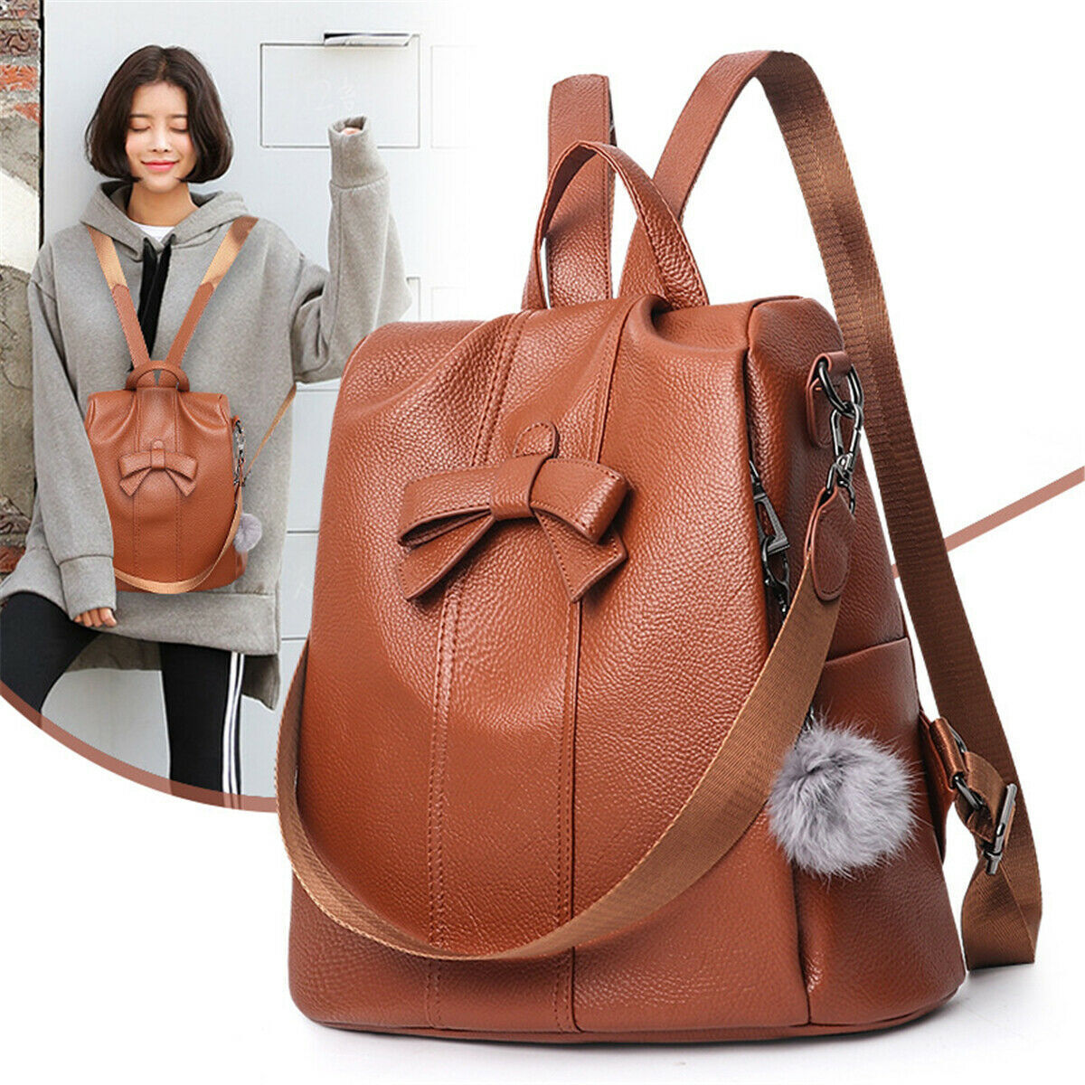 Women's Ladies Backpack Anti-theft Travel Rucksack Back To School Shoulder Purse