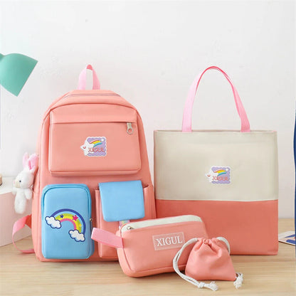 Set Girls Student School Bag Girls Schoolbag Book Bags Women Travel Backpack