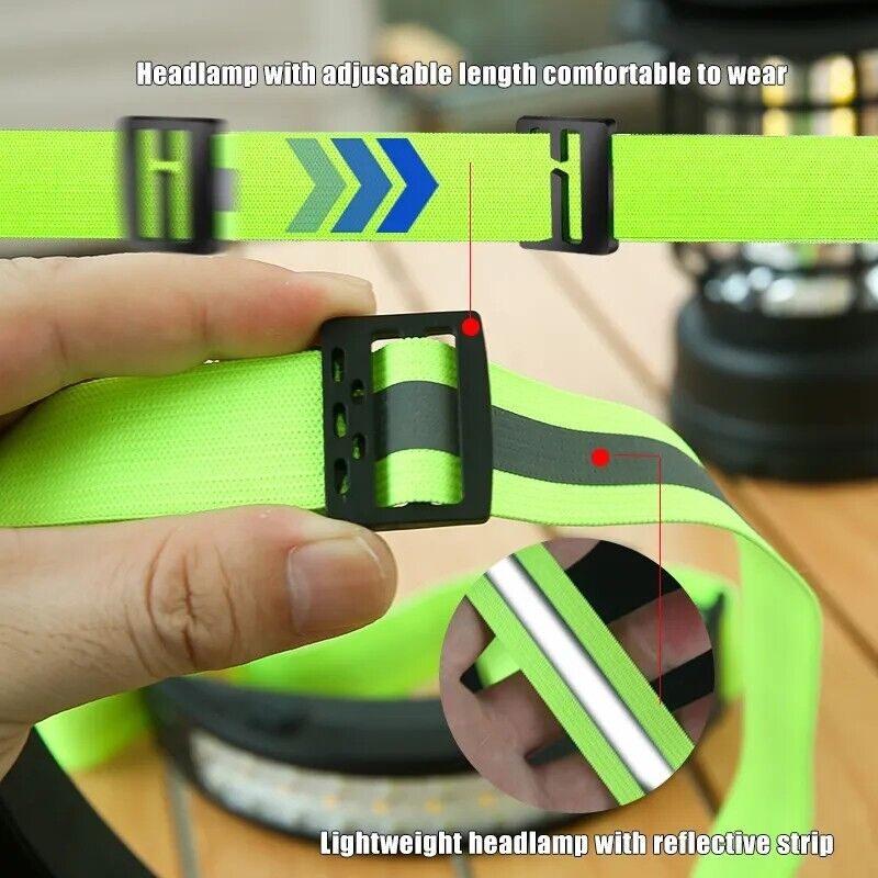 2023 Reflective Tape Lamp Super Bright LED Headlamp Flashlight USB Rechargeable
