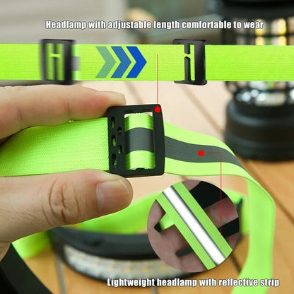 2023 Reflective Tape Lamp Super Bright LED Headlamp Flashlight USB Rechargeable