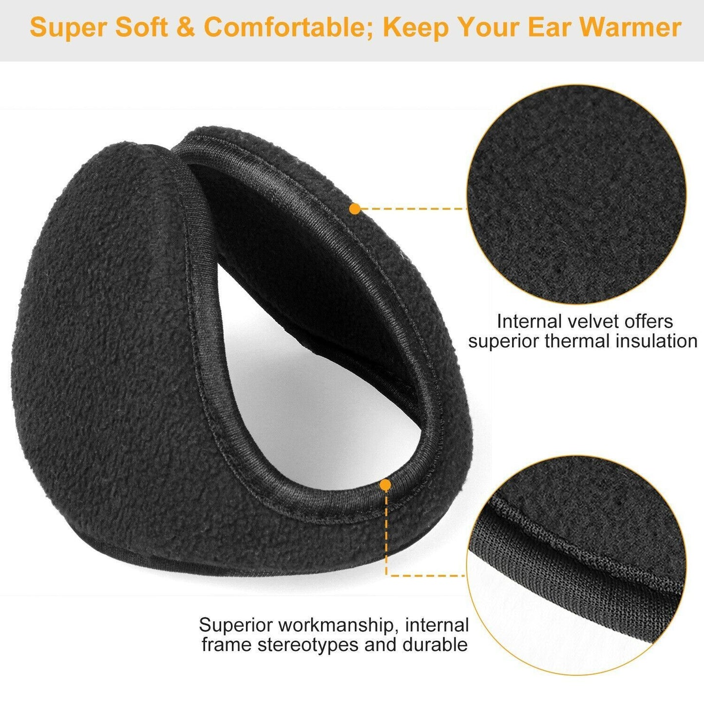 Ear Muffs Fleece Winter Ear Warmers Mens Womens Behind The Head Back wholesale