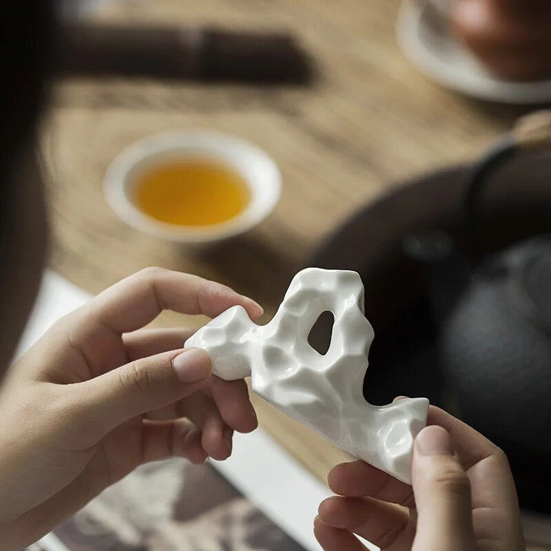 White Creative Ceramic Tea Set Decorative Ornaments Household Teaspoon