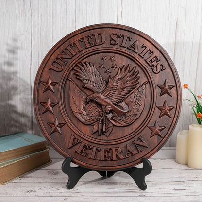 US Army Veterans Plaque American Flag Eagle Wall Decor Statue Sculpture Idol