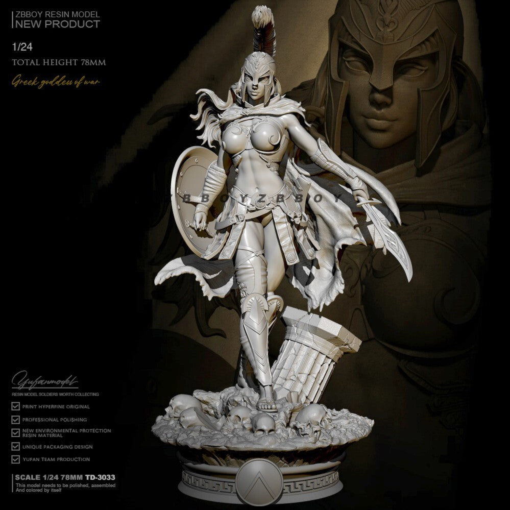 1/24 resin figures model Spartan goddess of war Unassembled Unpainted