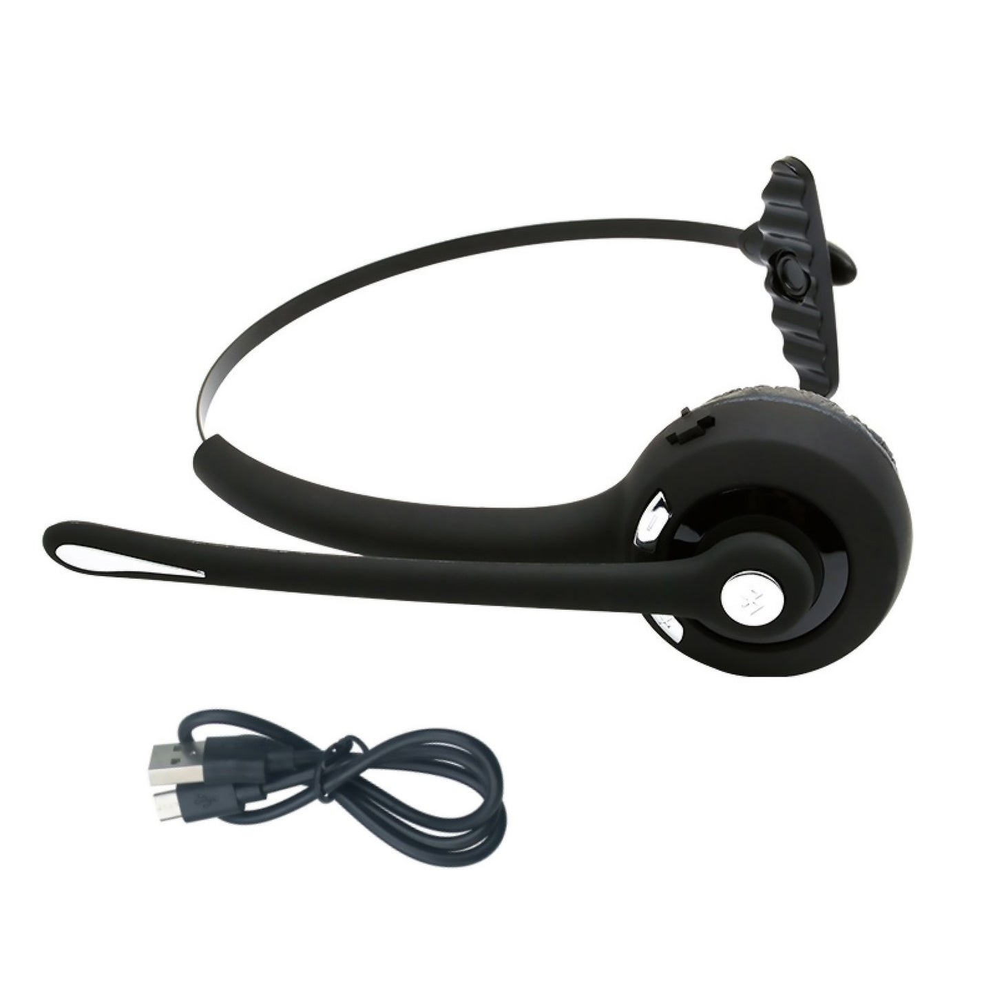 Black Rechargeable Headphone Wireless Bluetooth 5.0 Operator Headset ABS