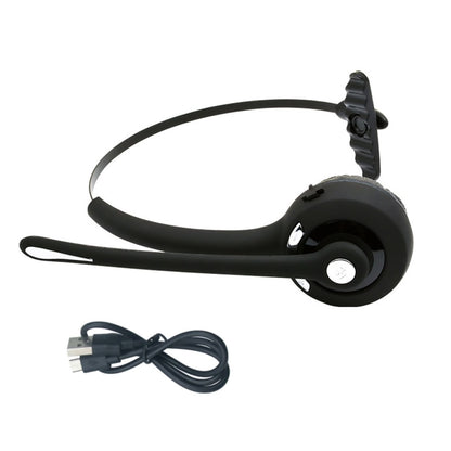 Black Rechargeable Headphone Wireless Bluetooth 5.0 Operator Headset ABS
