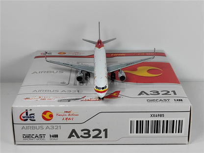 1:400 JC Wings Tianjin Airlines AIRBUS A321 Passenger Airplane Diecast Model