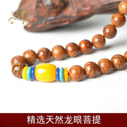 108 Buddhism Dragon Eyes Bodhi Nuts Beeswax Prayer Bead Mala Necklace Decoration