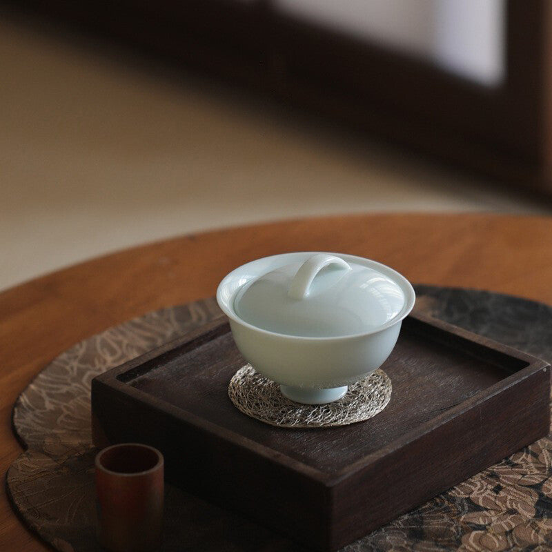110ml Celadon Porcelain Gaiwan Cup Bowl With Lid Chinese Tureen Palace Style New