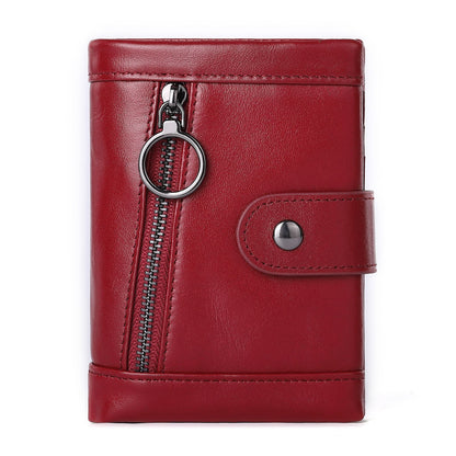 RFID Blocking Wallet Genuine Leather Purse Credit Card Holder Zipper Clutch Bags